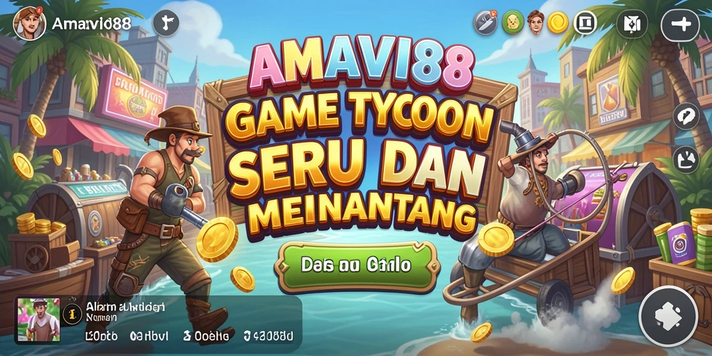 Screenshot menunjukkan gameplay menarik dan manajemen bisnis di AMAVI88.