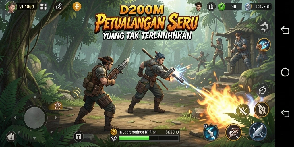 Tampilan gameplay D200M yang menarik dalam dunia petualangan.
