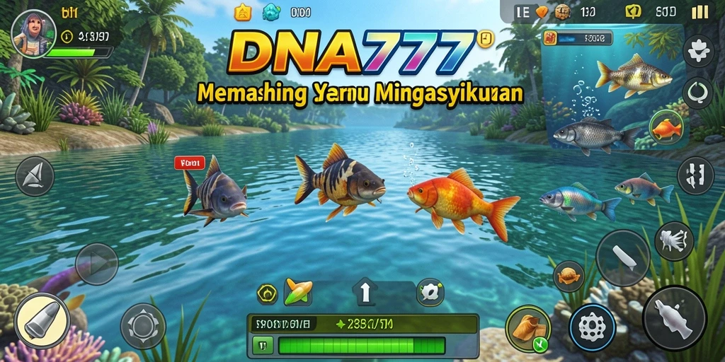 Tampilan gameplay memancing yang menakjubkan di DNA777.