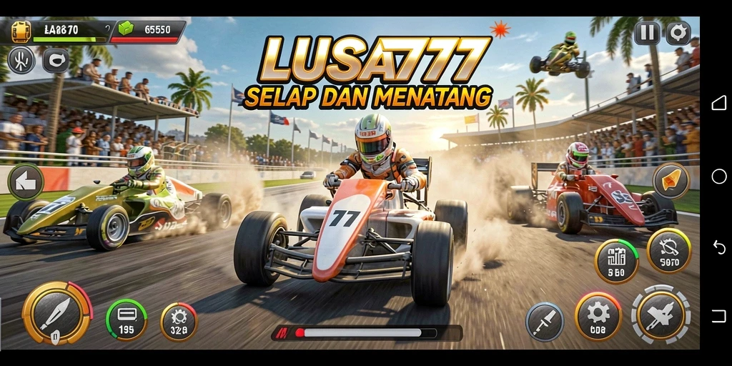 Gameplay balap LUSA777 yang mendebarkan dan penuh aksi.