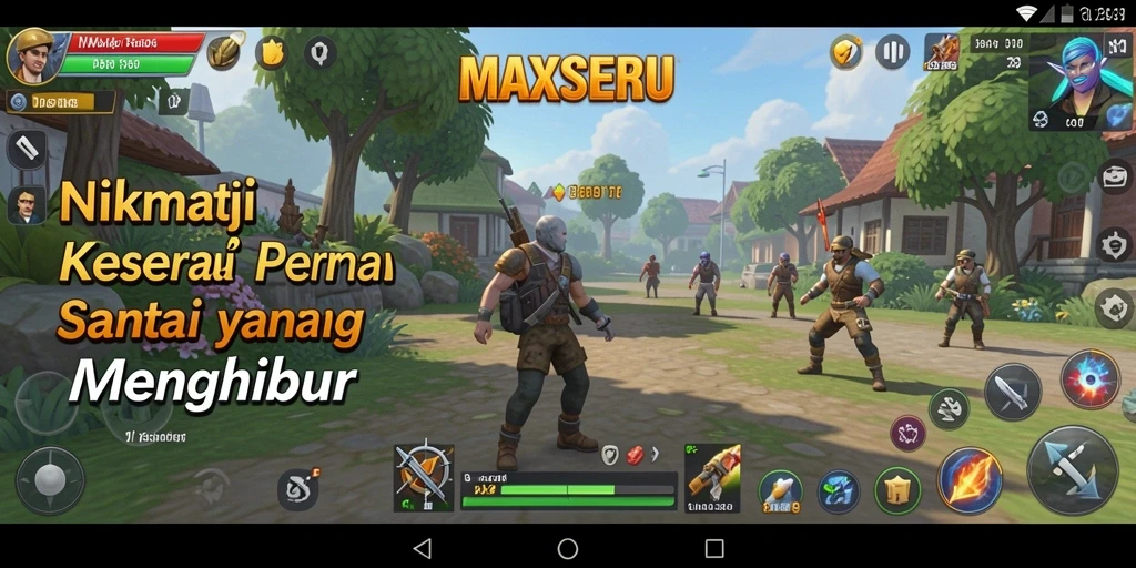 Tampilan gameplay MAXSERU yang seru dan menghibur.