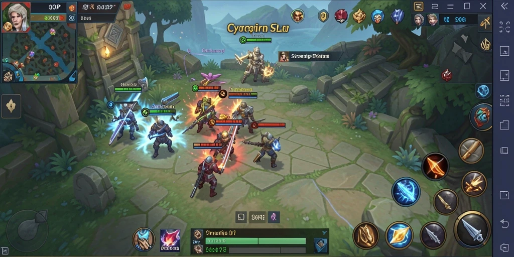 Tampilan gameplay menarik yang menampilkan tindakan strategis dalam QQRP.
