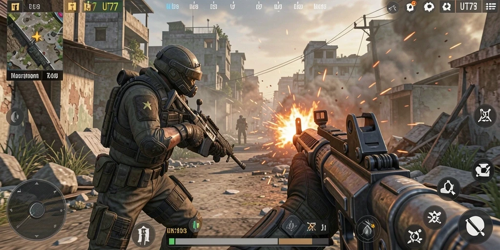 Gambaran gameplay menarik dari UT77 di lapangan pertempuran FPS.