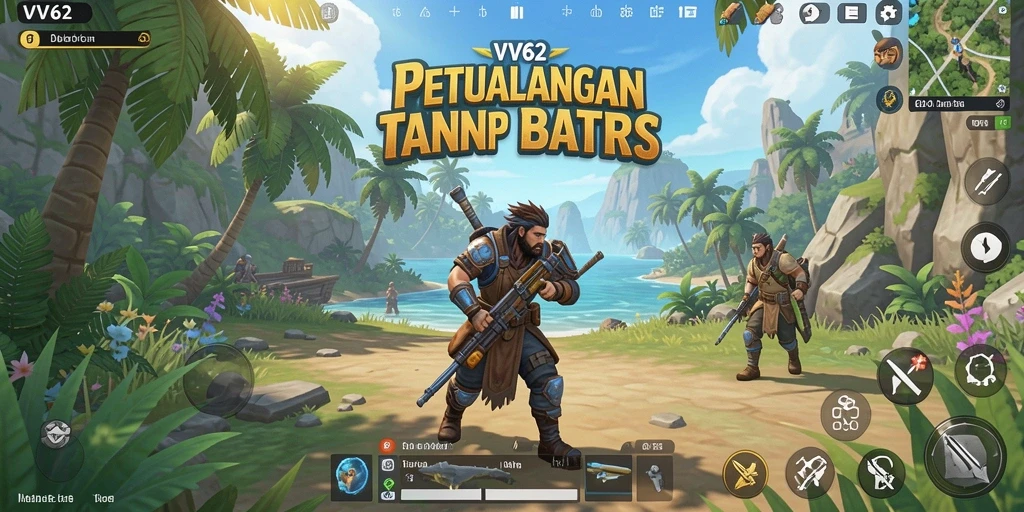 Tampilan permainan <strong>VV62</strong> yang menakjubkan di dunia terbuka.
