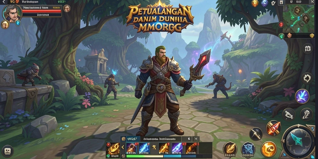 Screenshot utama WG87 menampilkan aksi pertempuran seru dalam MMORPG.