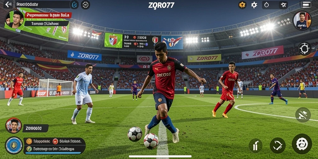 Tampilan luar biasa saat bermain ZORO77 dengan aksi sepak bola yang mendebarkan.